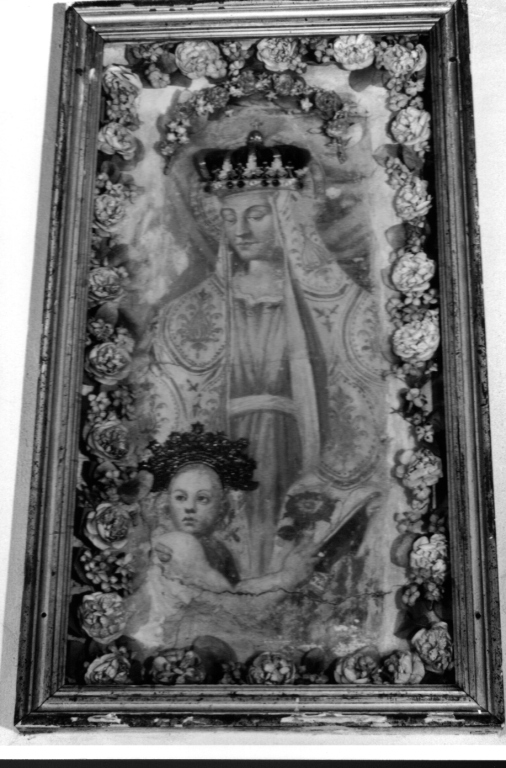 Madonna della Rosa, Madonna con Bambino (dipinto, frammento) - ambito viterbese (seconda metà sec. XVI)