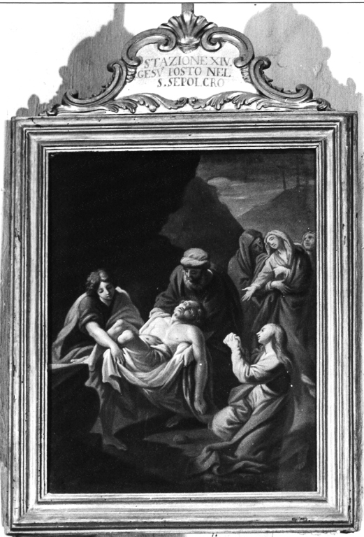 stazione XIV: Gesù deposto nel sepolcro (Via Crucis, ciclo) - ambito laziale (prima metà sec. XIX)
