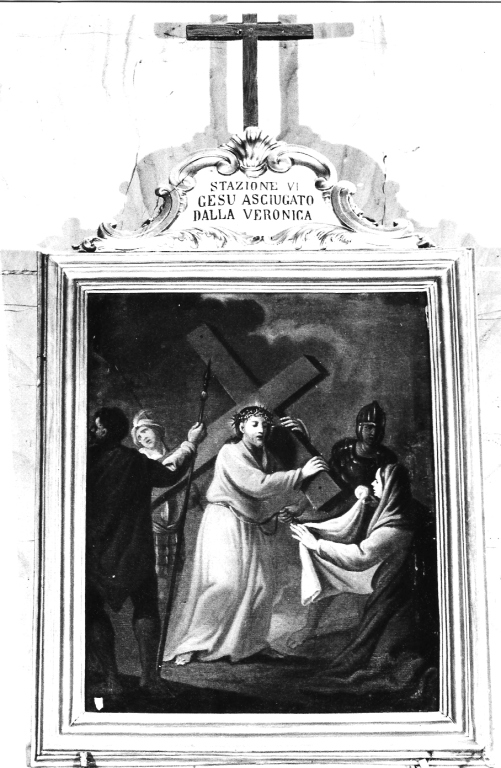 stazione VI: Gesù asciugato dalla Veronica (Via Crucis, ciclo) - ambito laziale (prima metà sec. XIX)