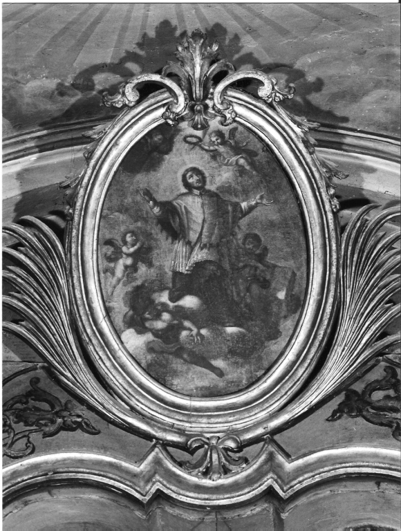 santo in gloria (dipinto) - ambito laziale (sec. XVIII)