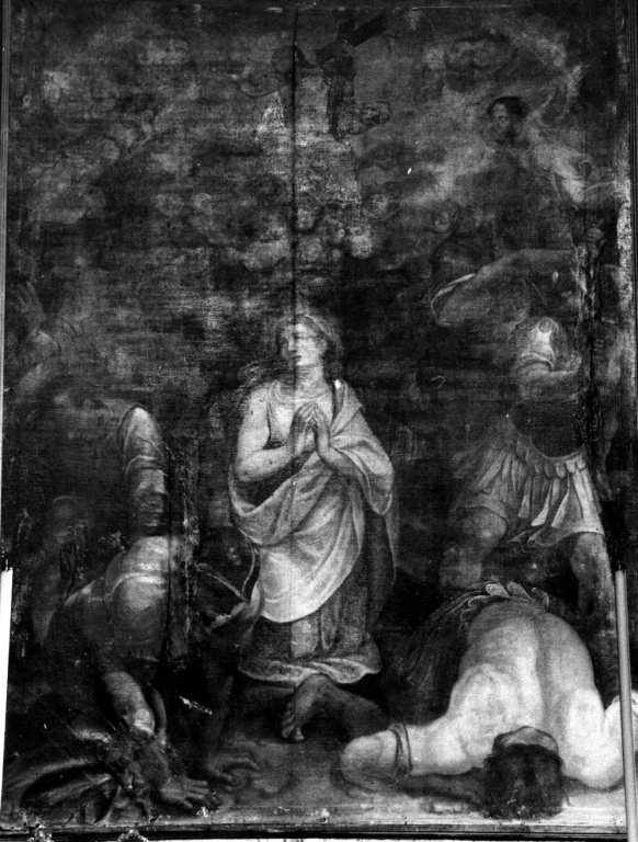 martirio di Santa Caterina d'Alessandria (pala d'altare) di Cicchini Tobia, Toretti Giovanni Andrea (sec. XVI)