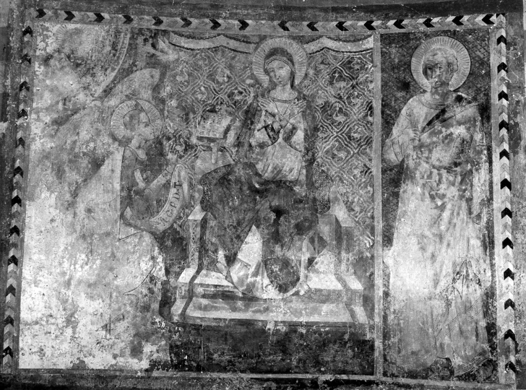 Annunciazione e apostolo (dipinto) - ambito laziale (sec. XV)
