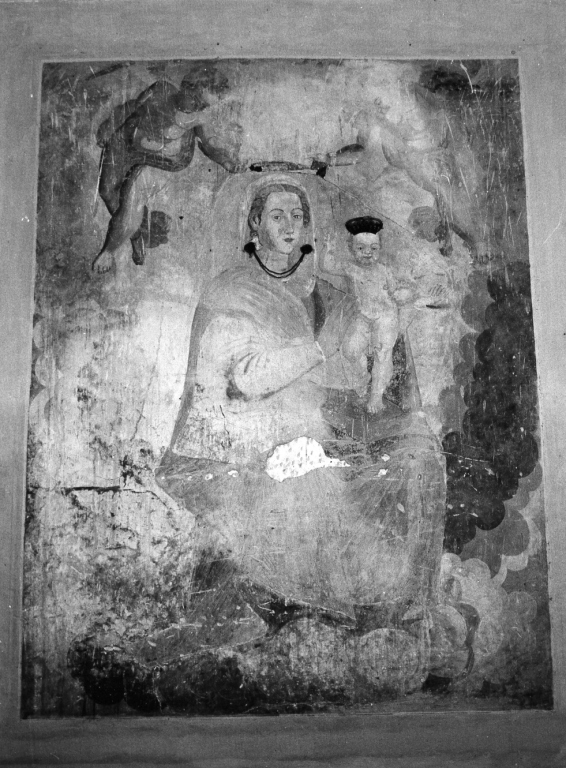 Madonna con Bambino e angeli (dipinto) - ambito laziale (secc. XVI/ XVII)