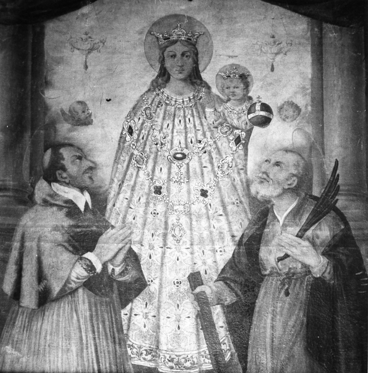 Madonna di Loreto ed i Santi Carlo e Feliciano (dipinto) di Dionisio Maria Maddalena suor (sec. XVII)