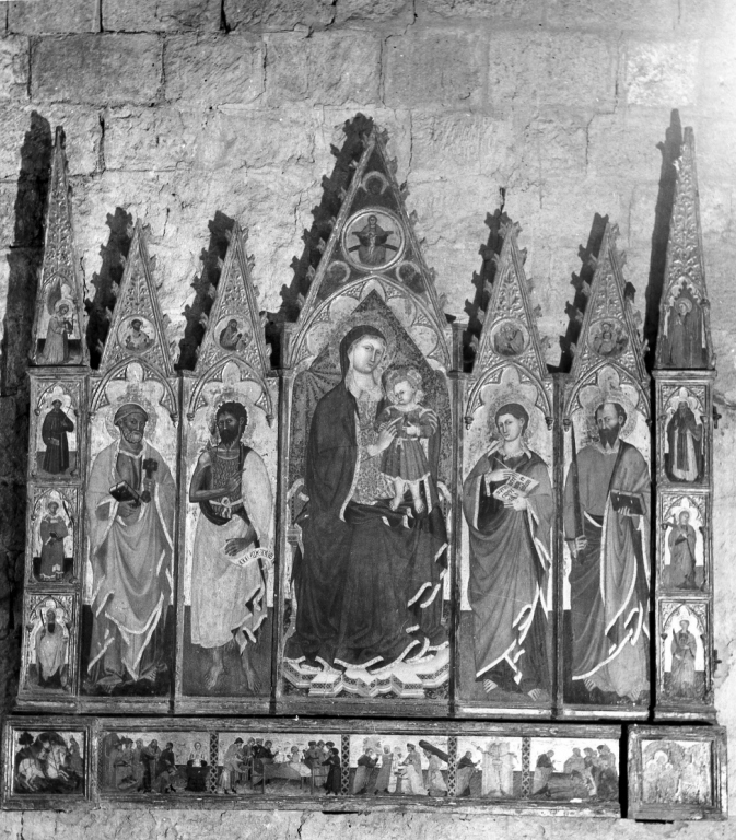 Madonna in trono con Bambino (dipinto) di Zacchi Francesco detto Balletta (sec. XV)