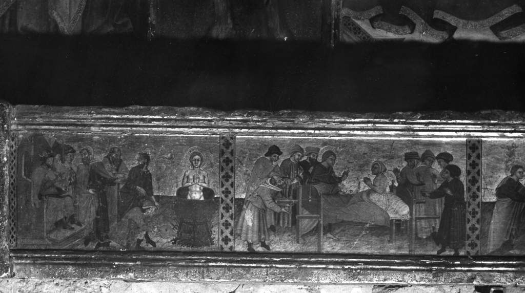 San Giovanni Evangelista resuscita Drusiana (dipinto) di Zacchi Francesco detto Balletta (sec. XV)