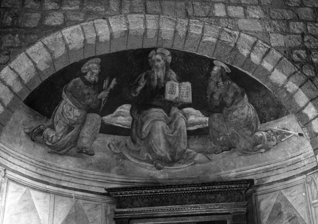 Cristo tra San Paolo e San Pietro (dipinto) di D'Avanzarano Giovan Francesco detto Fantastico (sec. XVI)