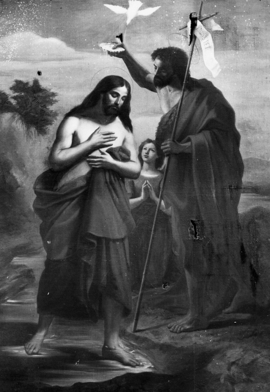battesimo di Cristo (dipinto) - ambito viterbese (sec. XIX)