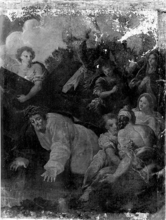 stazione III: Gesù cade sotto la croce la prima volta (dipinto, ciclo) - ambito tosco-romano, ambito laziale (primo quarto sec. XVIII)