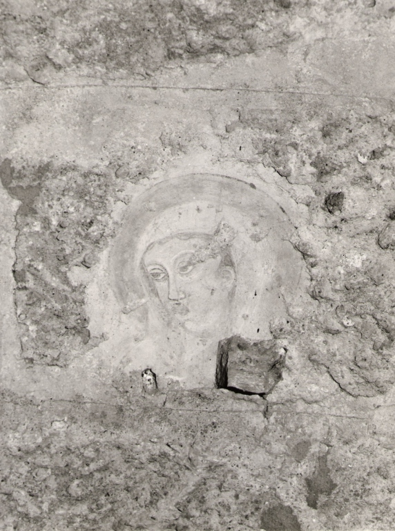 testa di santa (dipinto) - ambito laziale (secc. XII/ XIV)