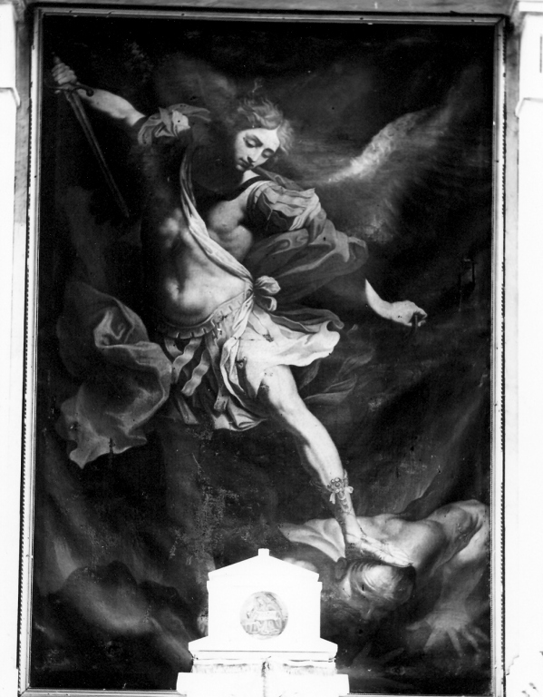 San Michele Arcangelo combatte Satana (dipinto) - ambito reatino (prima metà sec. XVIII)