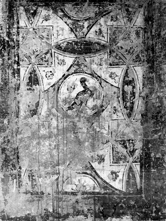 motivi decorativi geometrici con fiori e uccelli (dipinto) di Primo Maestro di Anagni (attribuito) (sec. XIII)