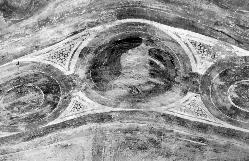 motivo decorativo con clipeo con agnello mistico (dipinto) - ambito anagnino (sec. XIII)