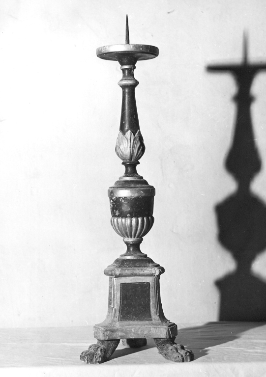 candelabro da chiesa, serie - bottega romana (fine sec. XVIII)