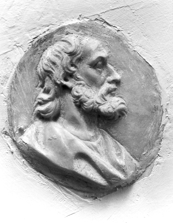 testa d'uomo con barba (rilievo) - ambito laziale (secc. XVIII/ XIX)