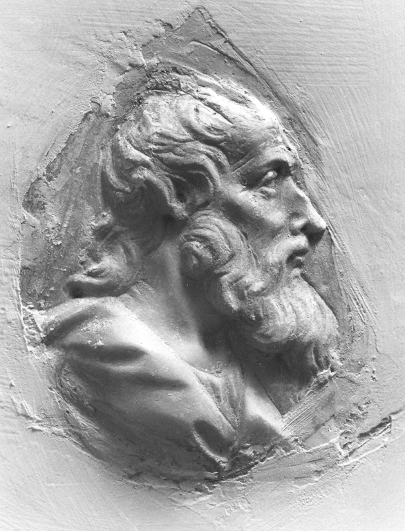 testa d'uomo con barba (rilievo) - ambito laziale (secc. XVIII/ XIX)