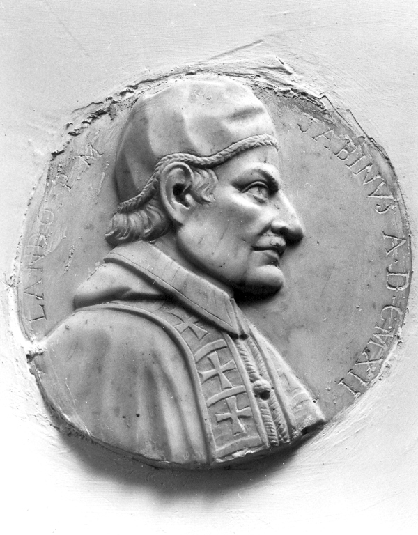 profilo del papa Landone Sabino (rilievo) - ambito laziale (secc. XVIII/ XIX)