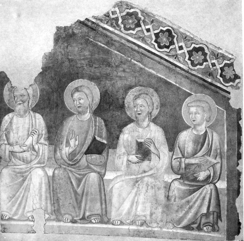 Santi (dipinto, frammento) - ambito laziale (sec. XIV)