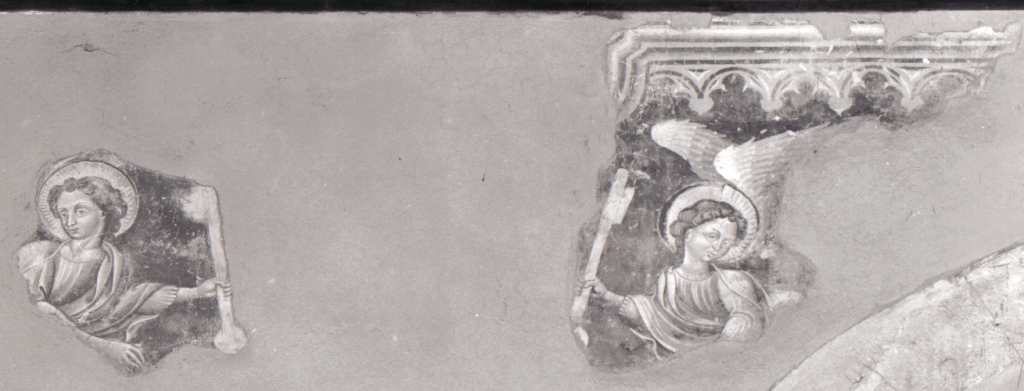 angelo con chiave (dipinto, frammento) di Bartolomeo di Tommaso da Foligno (scuola) (prima metà sec. XV)