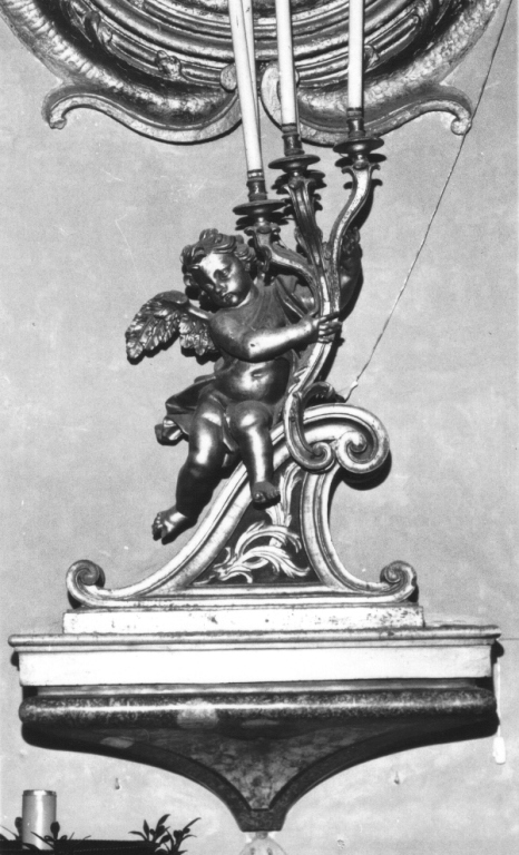 angioletto portacandelabro (candelabro - a statuetta, serie) - ambito romano (sec. XVIII)