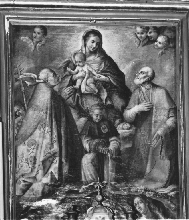 Madonna con Bambino e Santi (dipinto) di Bisini Venanzio (sec. XVIII)