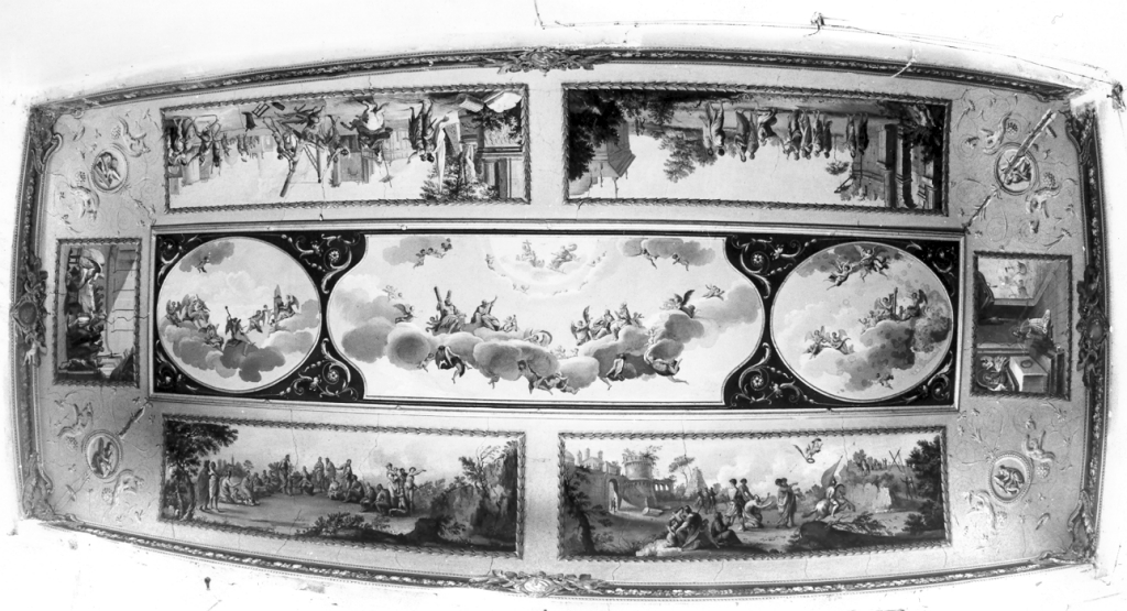 Trinità. Scene sacre. Scene con Pio VI (decorazione pittorica) di Coccetti Liborio (maniera) (seconda metà sec. XVIII)