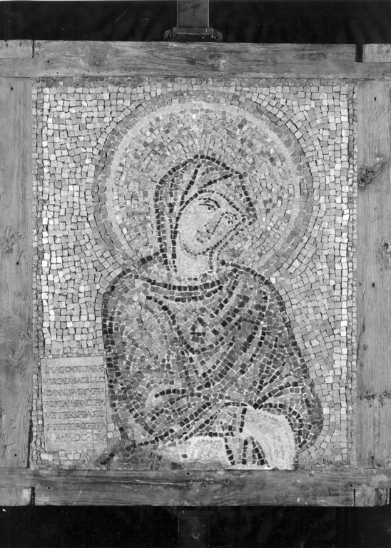 Madonna (decorazione musiva, frammento) - ambito bizantino (inizio sec. VIII)