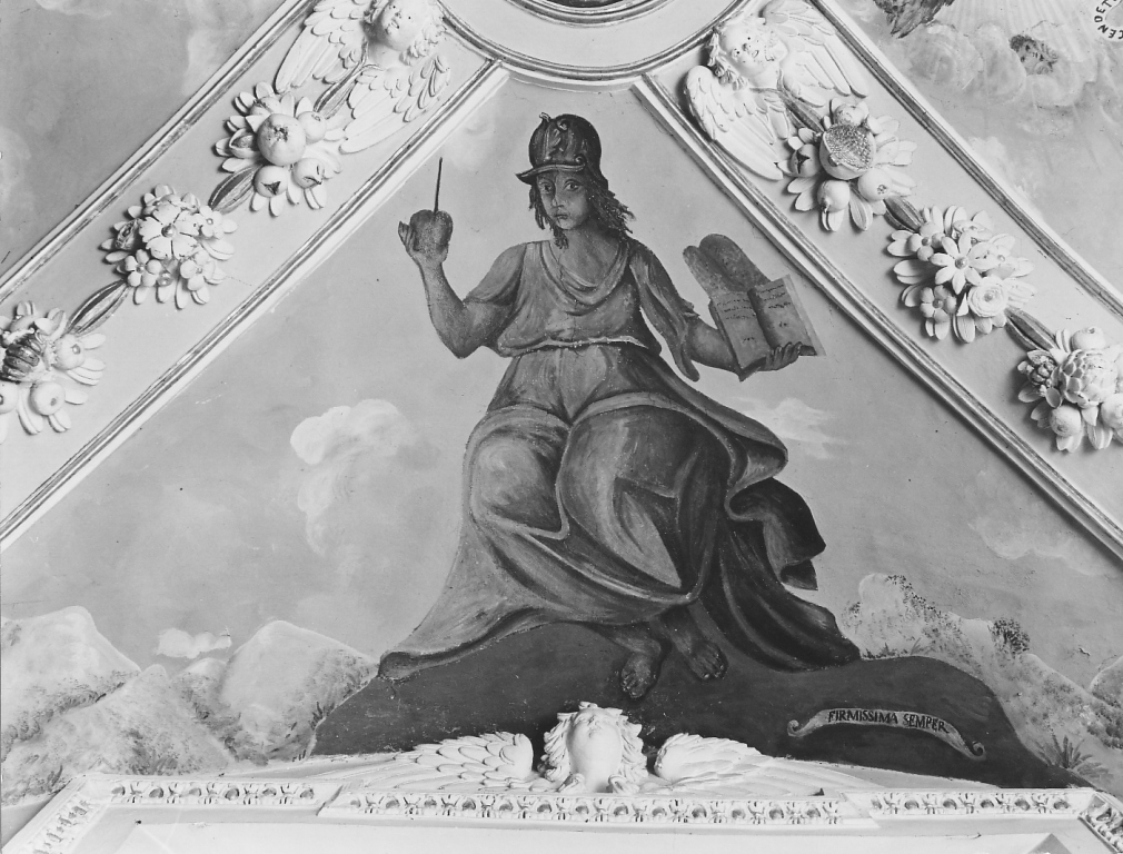 figura allegorica della Fede Cattolica (dipinto) - ambito laziale (ultimo quarto sec. XVII, secc. XIX/ XX)