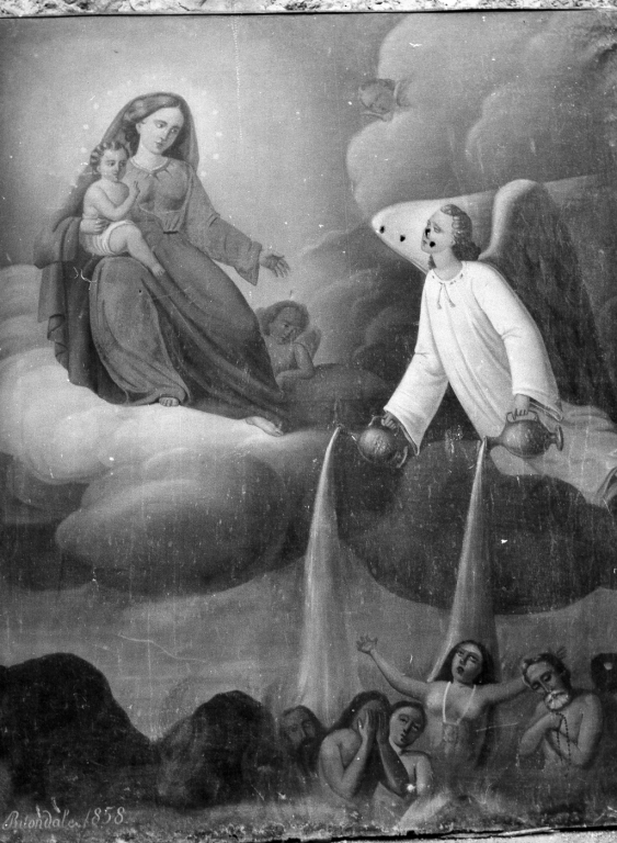 Madonna che intercede per le anime del purgatorio (dipinto) di Ritondale A (sec. XIX)