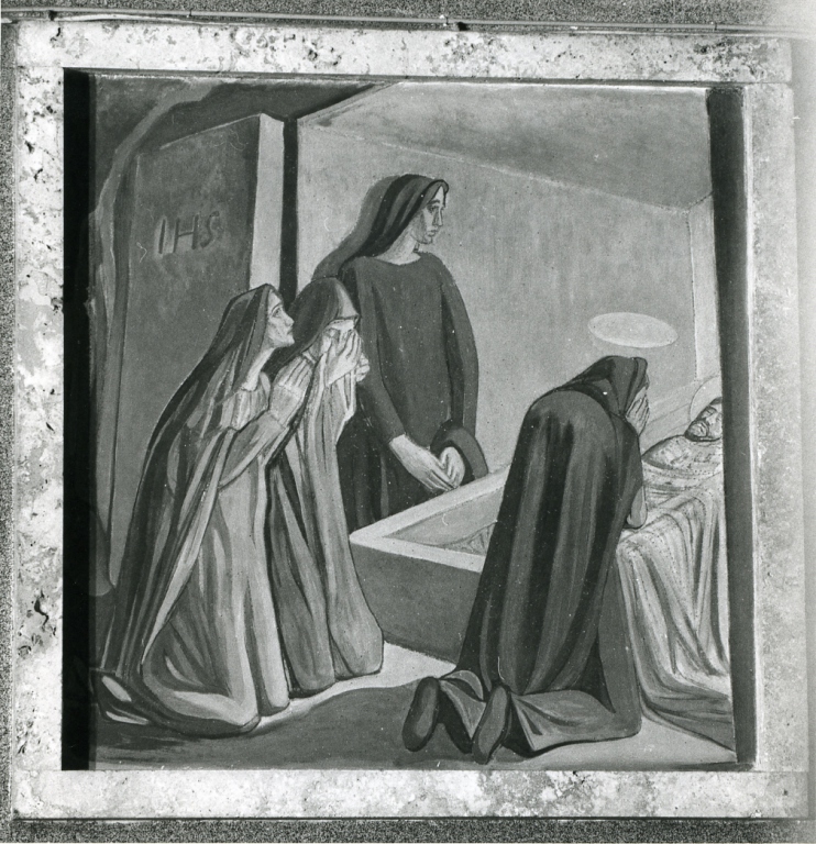 stazione XIV: Gesù deposto nel sepolcro (dipinto) di Papi Federigo (sec. XX)