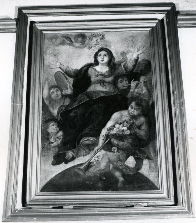 Madonna Assunta con angeli (dipinto) - ambito laziale (sec. XVII)