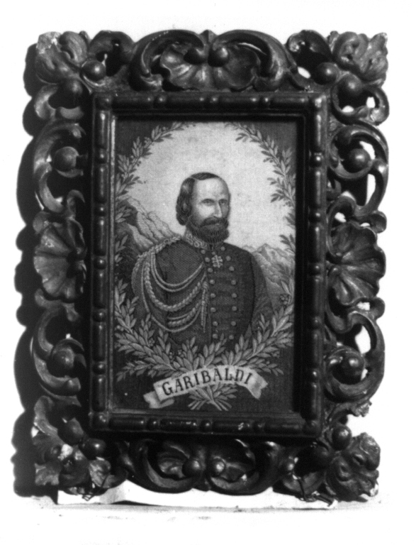 Giuseppe Garibaldi in divisa da ufficiale dell'esercito piemontese, busto ritratto d'uomo (stampa) - ambito italiano (seconda metà sec. XIX)