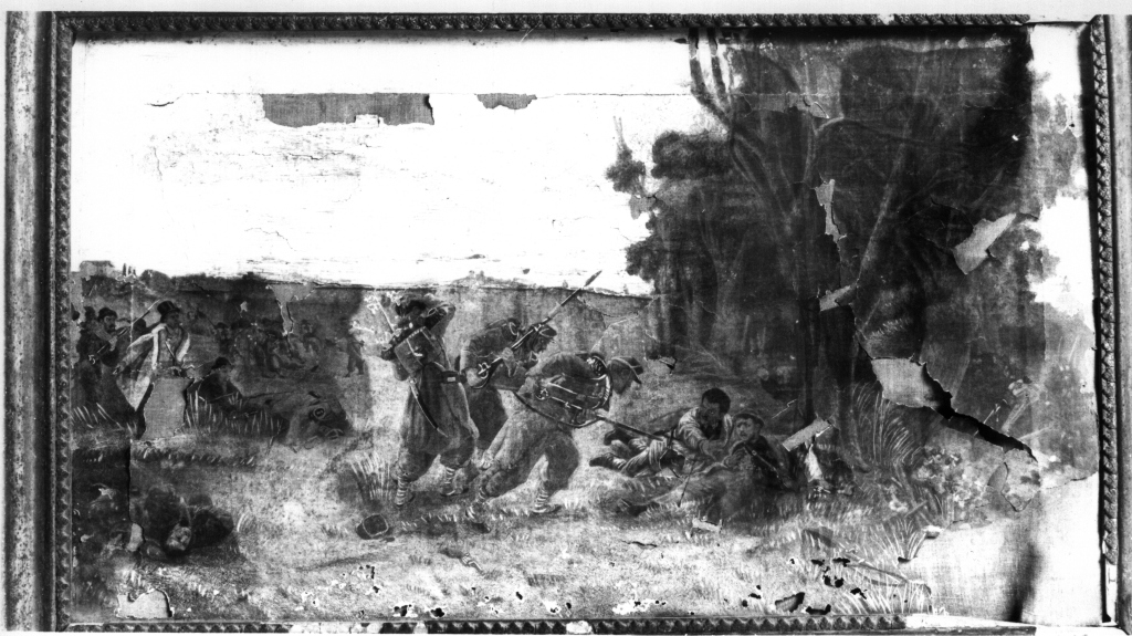 uccisione dei fratelli Cairoli a Villa Glori (dipinto) - ambito italiano (seconda metà sec. XIX)