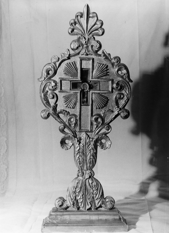 reliquiario - a croce - manifattura laziale (sec. XIX)