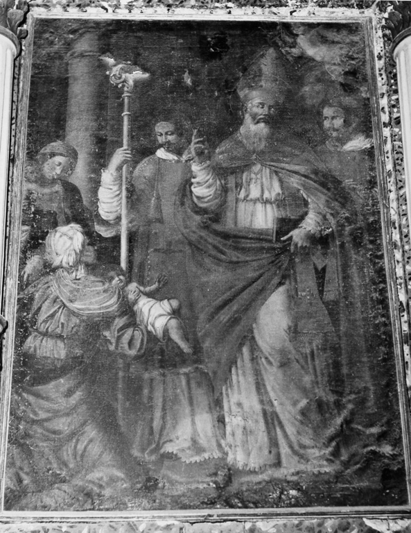 San Biagio guarisce un fanciullo (dipinto) di Cicchini Tobia (sec. XVI)