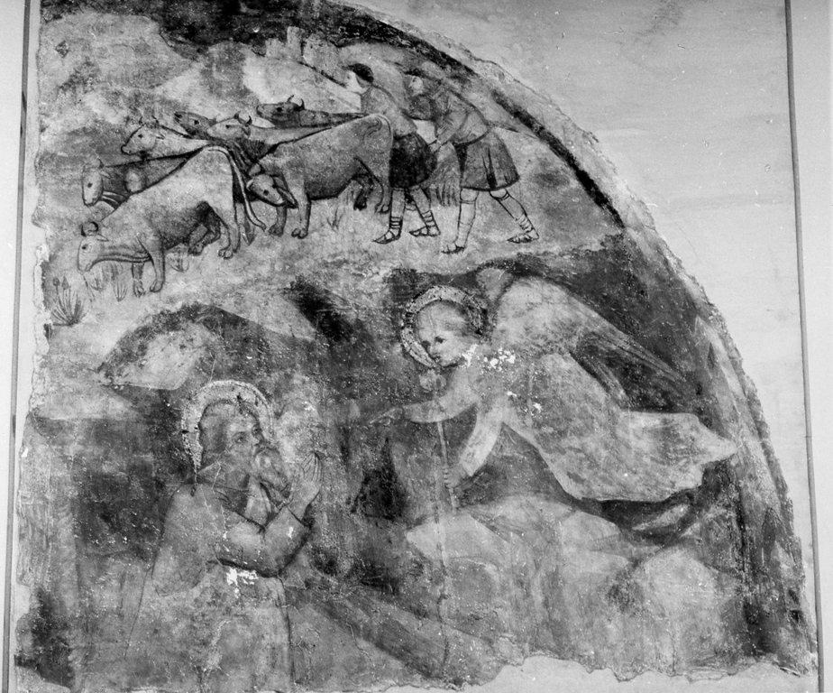 annuncio a San Gioacchino (dipinto, frammento) - ambito napoletano (fine/inizio secc. XIV/ XV)