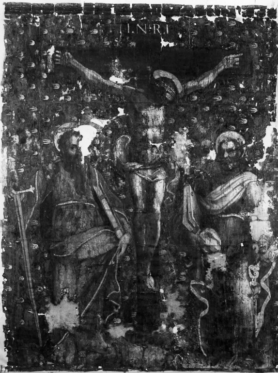 Cristo crocifisso con San Pietro e San Paolo (dipinto) - ambito romano (seconda metà sec. XVI)