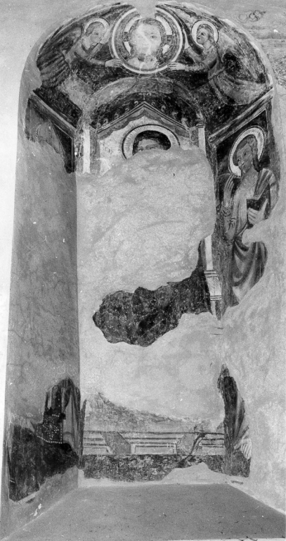 Madonna in trono e Santi (dipinto, frammento) - ambito laziale (sec. XIV)