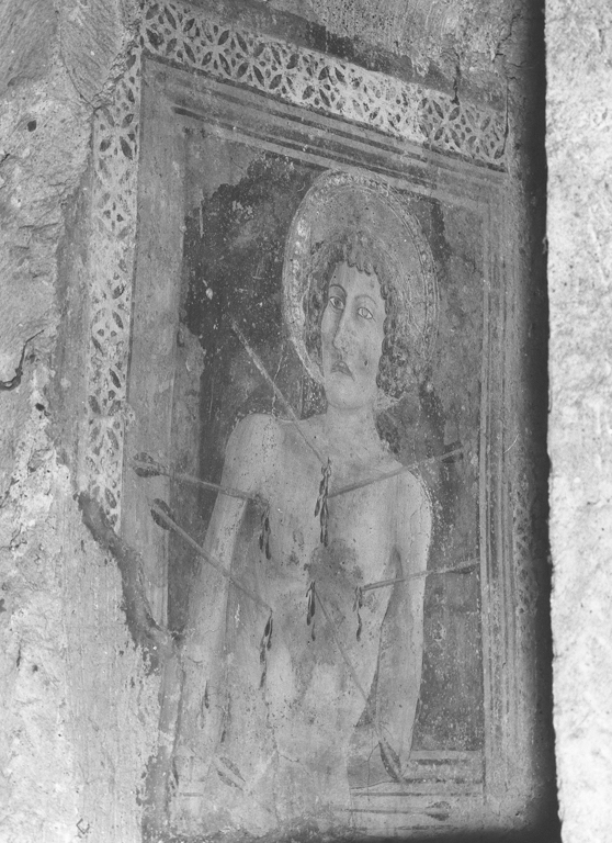 San Sebastiano (dipinto, frammento) - ambito viterbese (fine/inizio secc. XIV/ XV)