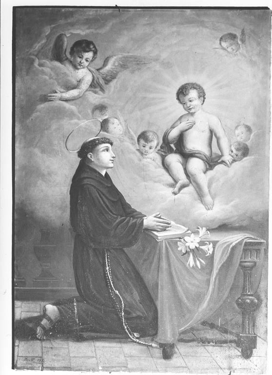apparizione di Gesù Bambino a Sant'Antonio da Padova (dipinto) - ambito Italia centrale (sec. XIX)
