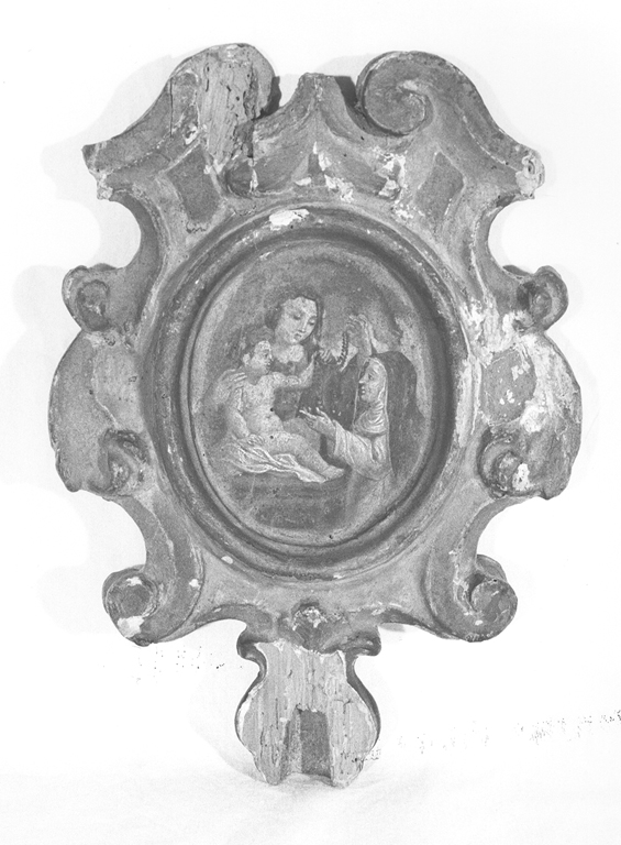 Madonna del Rosario, Madonna con Bambino e Santa Domenica (insegna, serie) - ambito viterbese (sec. XVIII)
