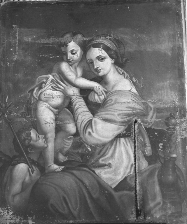 Madonna con Bambino e San Giovannino (dipinto) - ambito laziale (metà sec. XIX)