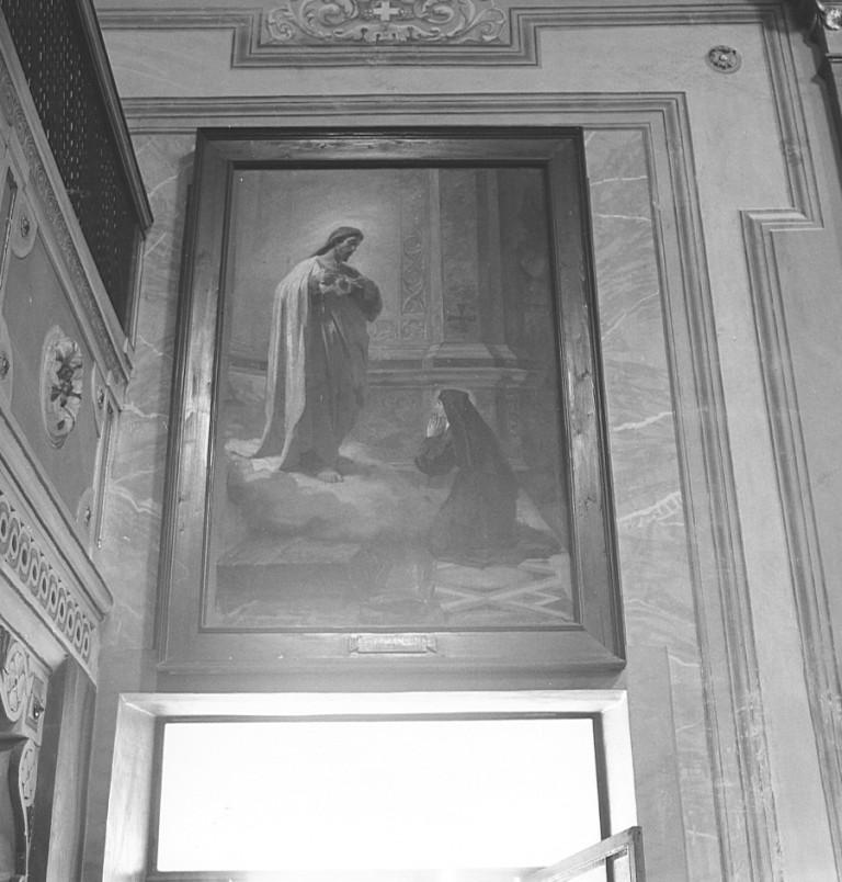 Sacro Cuore di Gesù che appare alla beata Margherita Alacoque (dipinto) di Fracassini Cesare (sec. XIX)
