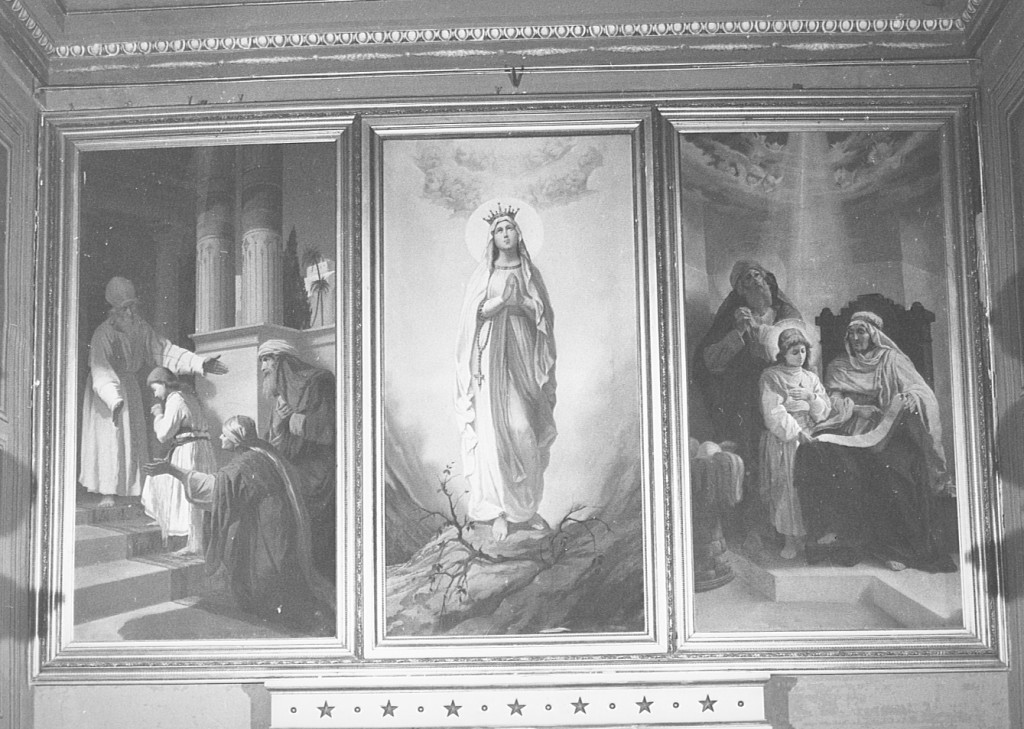 storie della nascita e giovinezza di Maria Vergine (dipinto) di Monti Virginio (attribuito) (fine sec. XIX)