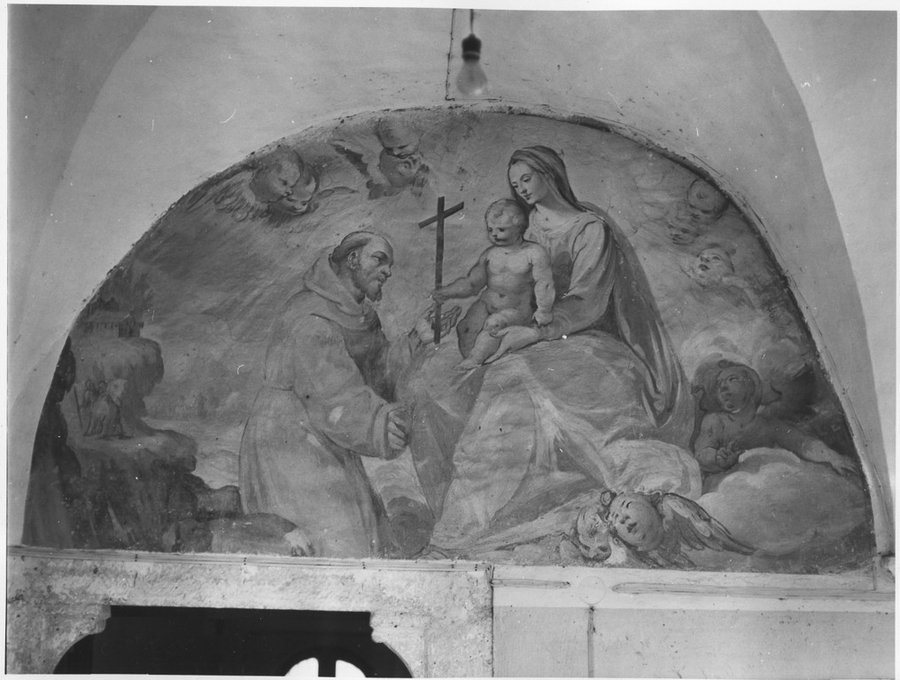 Madonna col Bambino appaiono a San Francesco d'Assisi (dipinto, opera isolata) - ambito laziale (seconda metà sec. XVIII)