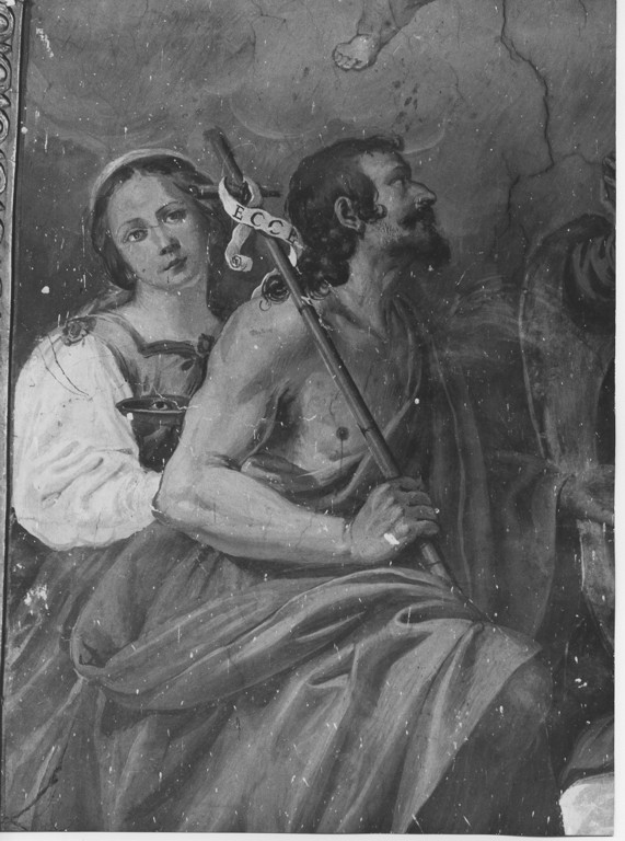 Madonna fra due Santi francescani, San Giovanni Battista e Santa Lucia (dipinto, opera isolata) - ambito laziale (sec. XVII)