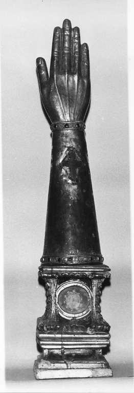 reliquiario antropomorfo - a braccio - bottega laziale (fine sec. XIII)