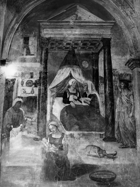 Nascita di Maria Vergine (dipinto, ciclo) di Bazzi Giovanni Antonio detto Sodoma (attribuito) (sec. XVI)