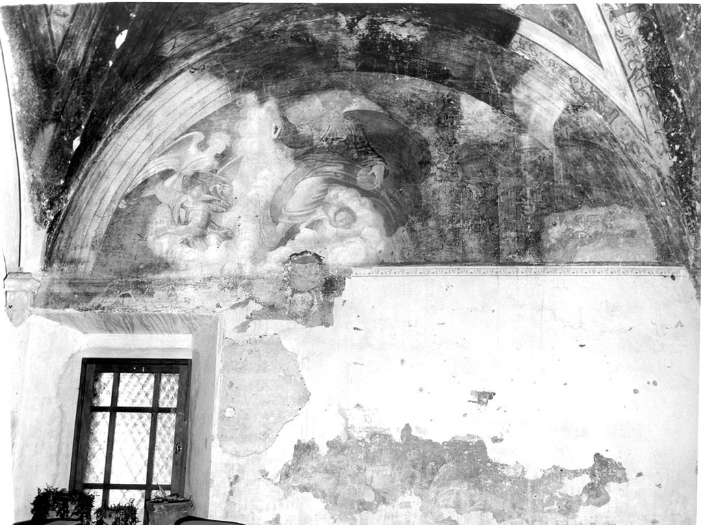 Dio Padre benedicente con angeli e santi (dipinto, complesso decorativo) - ambito umbro-laziale (sec. XVI)