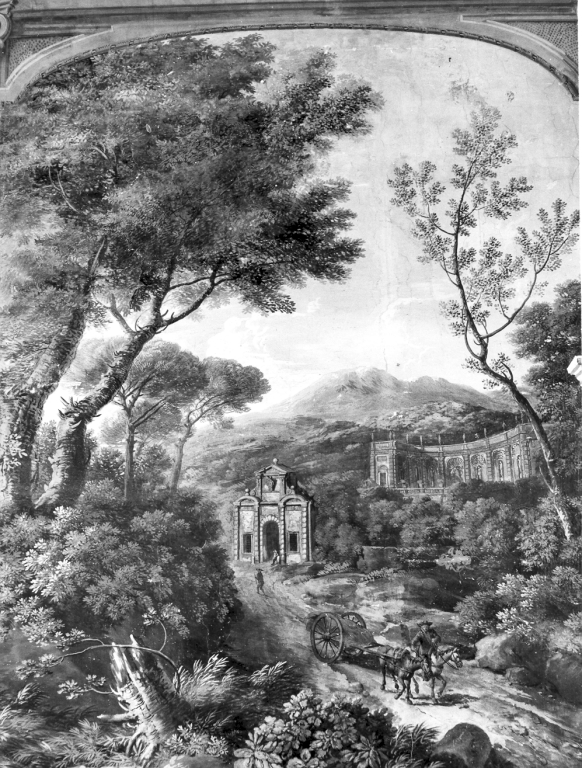 Paesaggi con ninfeo e portale (dipinto) di Heldmann Ignazio detto Bavarese (sec. XVIII)